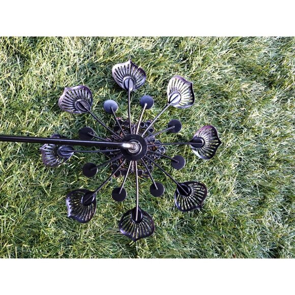 Wind Chime Spinner Blue Pinwheel Rotating Metal Home Garden Yard Art - Picture 8 of 11